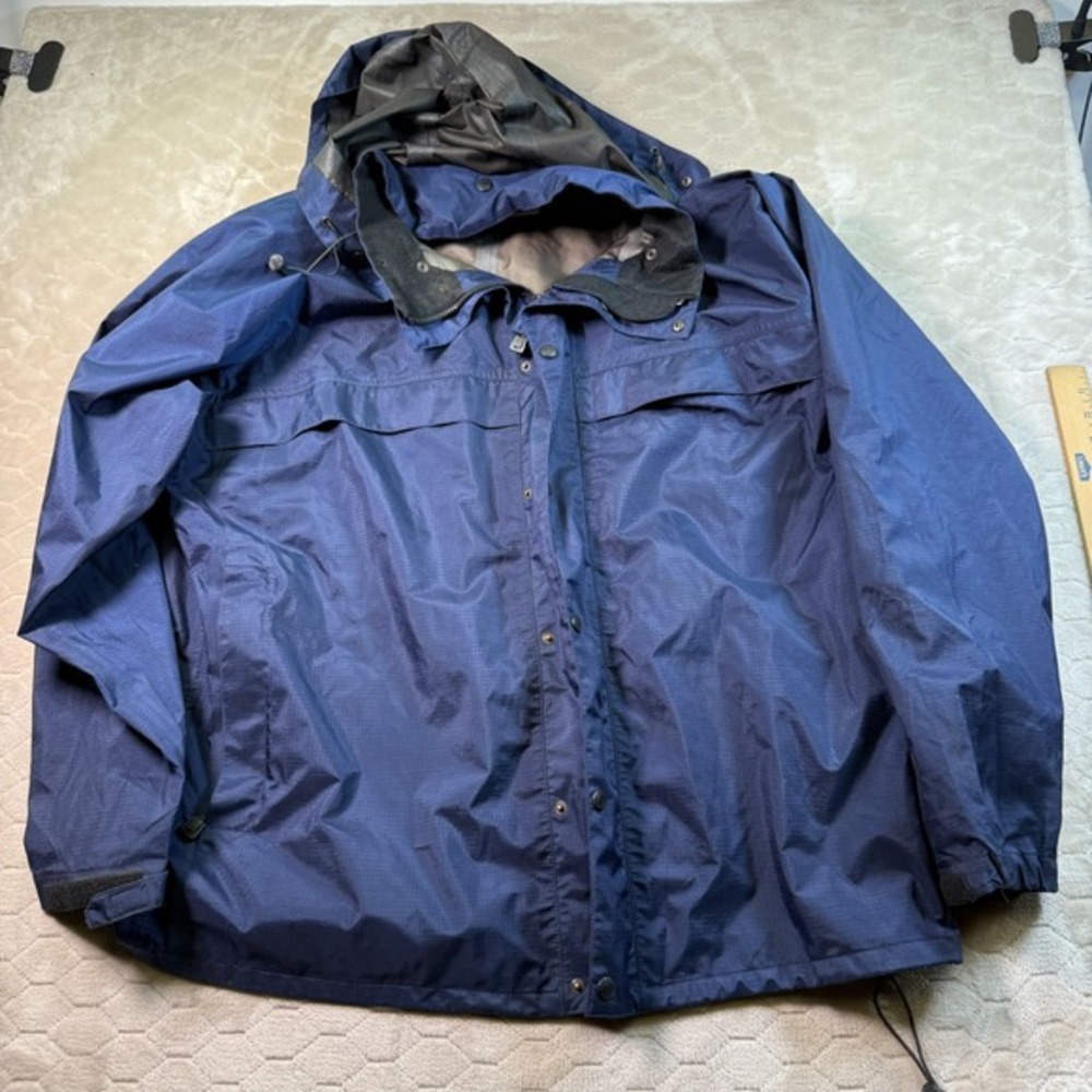 VTG Sportif Gore Tex Full Zip Ski Jacket 80s Sz XXL Blue Hooded Look